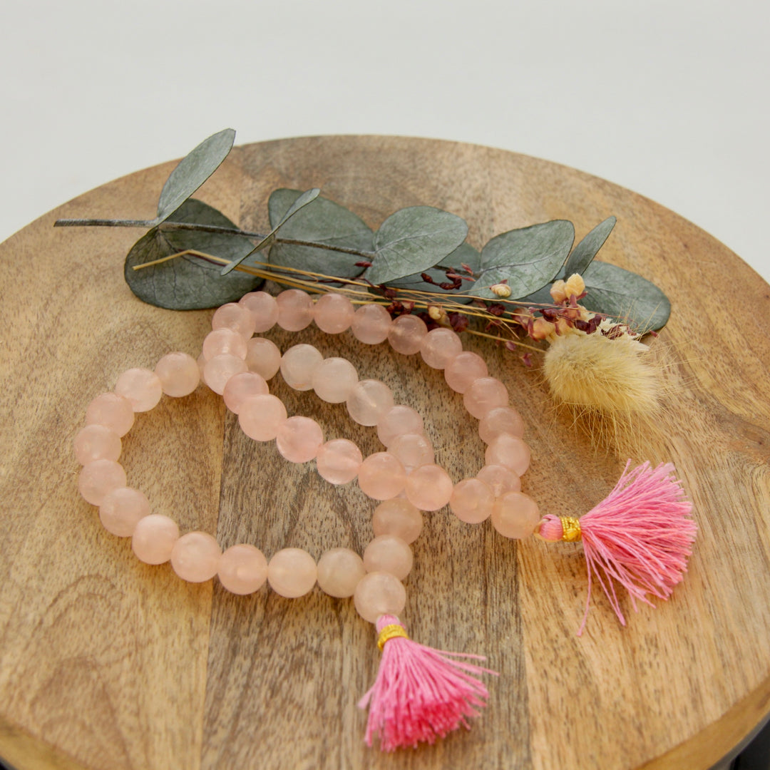 Edelsteen Armband Rozenkwarts (met flosh)